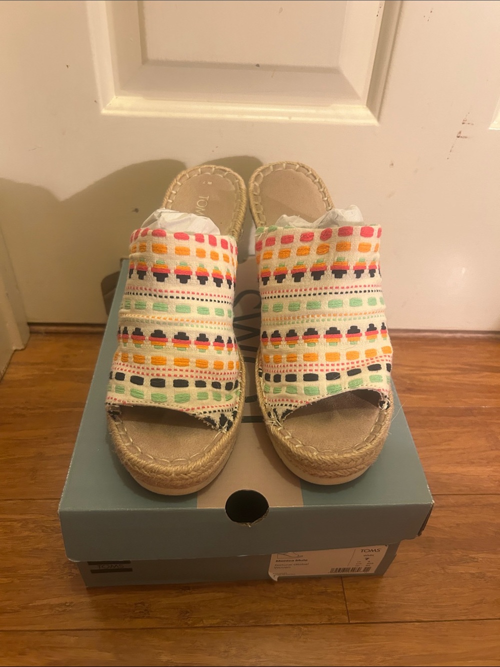 Toms Multicolor Woven Slide Sandals